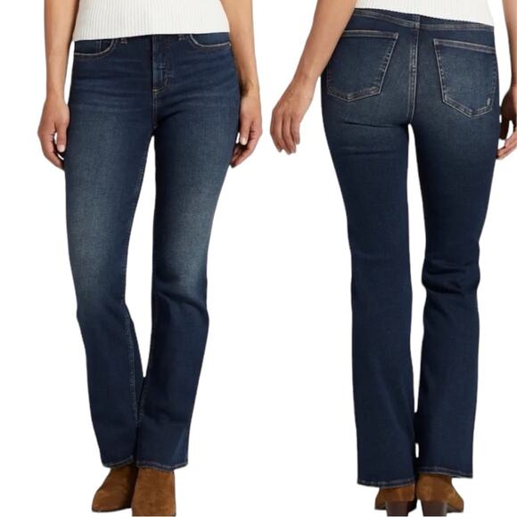 Silver Jeans Infinite Fit Bootcut Mid Rise Dark Wash Indigo Women’s Plus Size 1X - Picture 13 of 13